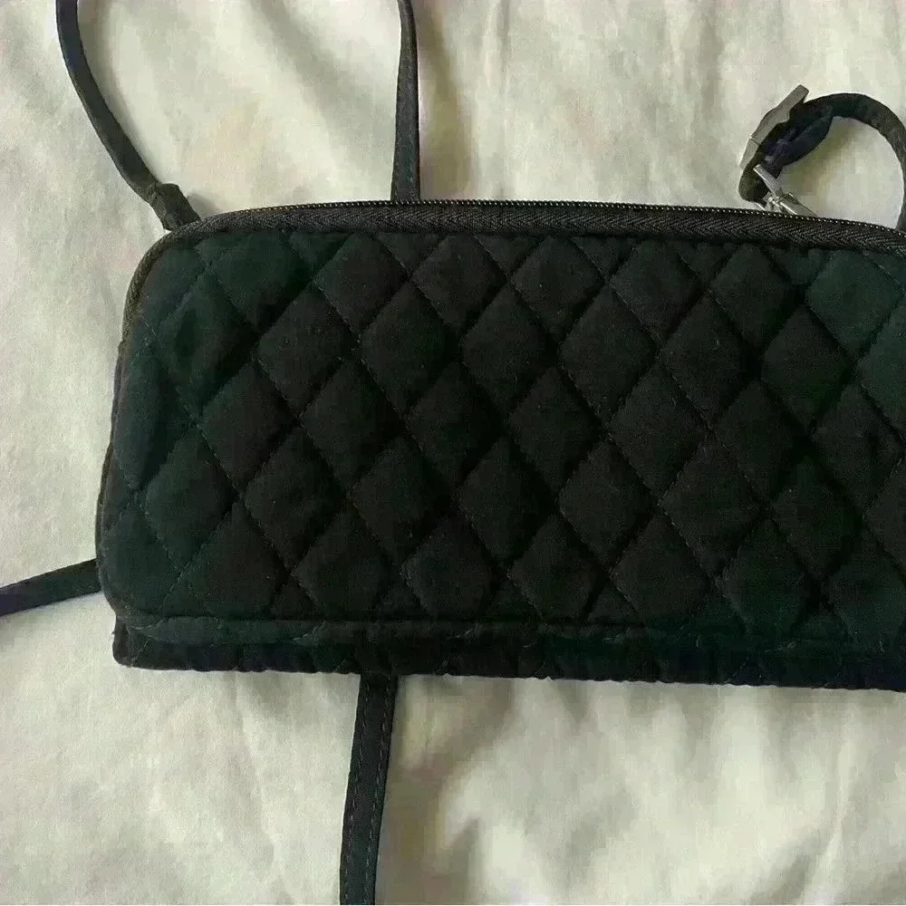 Vera Bradley Black Fold & Zip Protection Wallet with strap - Picture 6 of 6